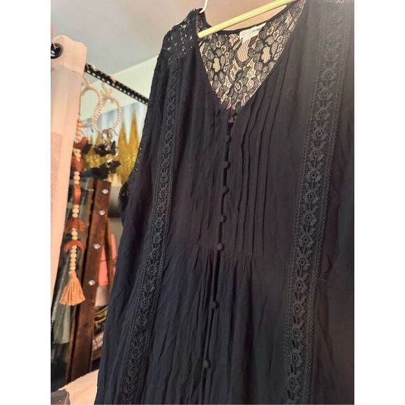 Avenue city chic fallen angel black boho vampy maxi dress 18/M 2xl xxl - Picture 5 of 12